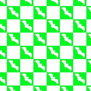 bats checkerboard white and neon green