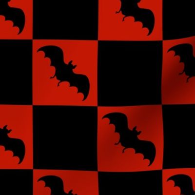 bats checkerboard black and burnt red