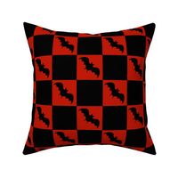 bats checkerboard black and burnt red