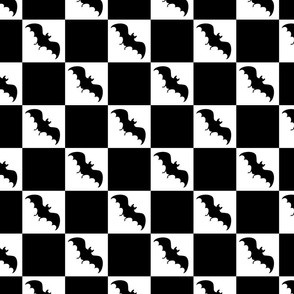 bats checkerboard black and white