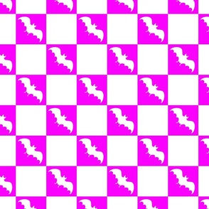 bats checkerboard white and neon pink