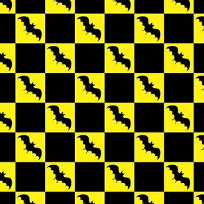 bats checkerboard black and yellow