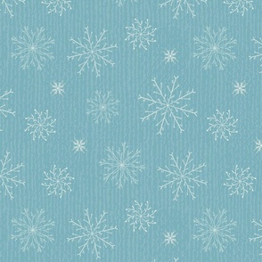 Tossed Snowflakes - Frosty Blue - Medium