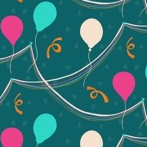 Classic Birthday Balloons (green, pink, and blue)