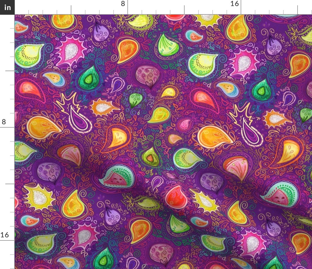 Fruit Paisley Purple Multi