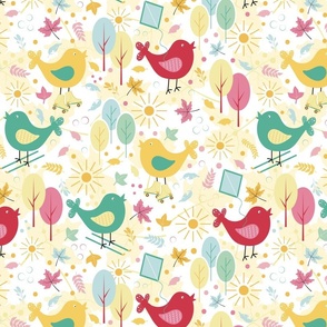 Chirpy Sunbreak - Birds - Apricity - Kites - Nature - Wildlife - Kids - Yellow - Pigeon - Surreal - Surrealist - Sunshine - Roller Blades