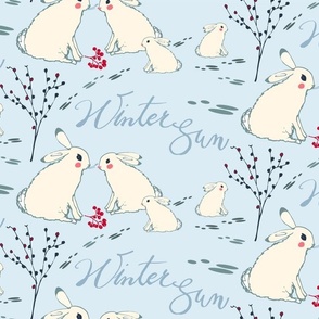 Bunnies in Winter Sun