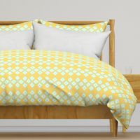 Modern Ikat Winter Sun Icy Sunshine Apricity Yellow Blue