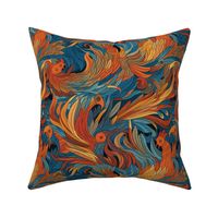 cubism fire bird phoenix inspired by modigliani