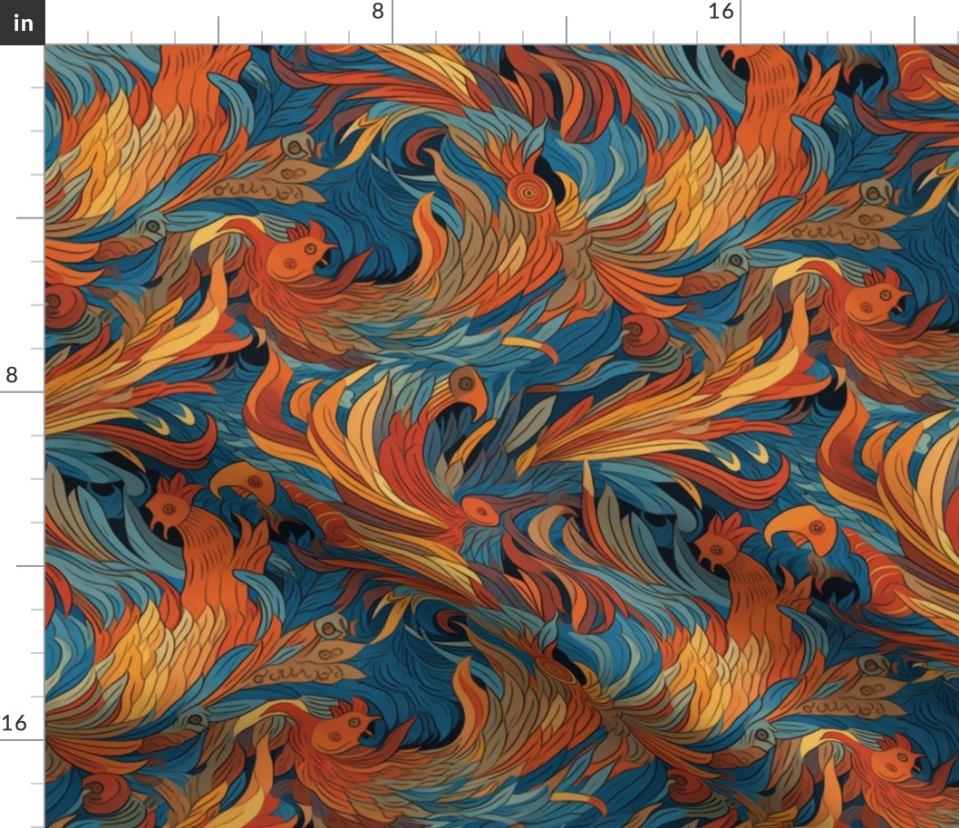 cubism fire bird phoenix inspired by modigliani