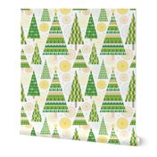 Scandi Christmas Trees - Apricity, Green and Yellow