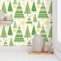 Scandi Christmas Trees - Apricity, Green and Yellow