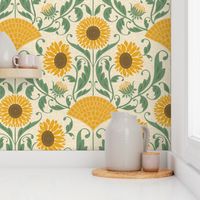 sun mosaic and sunflower- apricity- large scale
