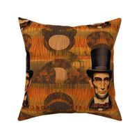 portrait of a steampunk president lincoln inspired by modigliani