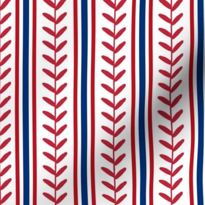 Bigger Scale Team Spirit Baseball Vertical Stitch Stripes in Texas Rangers Colors White Blue Red
