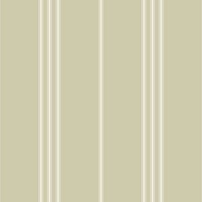 micro scale // classic ticking stripes - creamy white_ thistle green 02 - traditional simple minimalist