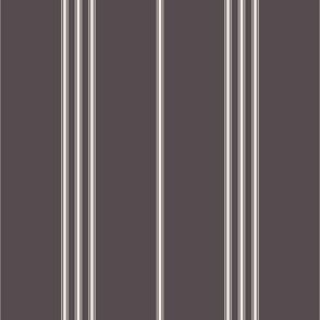 micro scale // classic ticking stripes - creamy white_ purple brown 02 - traditional simple minimalist