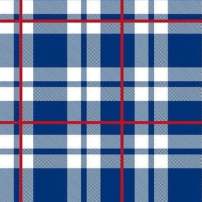 Bigger Scale Team Spirit Baseball Plaid in Texas Rangers Colors Blue and Red