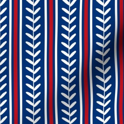 Bigger Scale Team Spirit Baseball Vertical Stitch Stripes in Texas Rangers Colors Red Blue and White