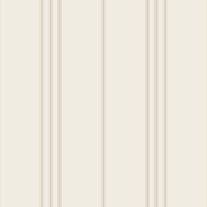 micro scale // classic ticking stripes - bone beige_ creamy white - traditional simple minimalist