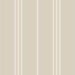 micro scale // classic ticking stripes - bone beige_ creamy white 02 - traditional simple minimalist