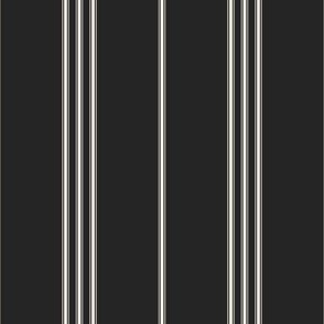 micro scale // classic ticking stripes - creamy white_ raisin black 02 - black and white traditional simple minimalist