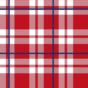 Bigger Scale Team Spirit Baseball Plaid in Texas Rangers Colors Red and Blue