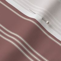 micro scale // classic ticking stripes - copper rose pink_ creamy white 02 - traditional simple minimalist