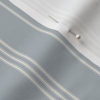 micro scale // classic ticking stripes - creamy white_ french grey blue 02 - traditional simple minimalist