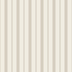 micro scale // classic ticking stripes - creamy white_ khaki brown - traditional simple minimalist