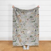 Large Scale Rainbow and animals pale grey