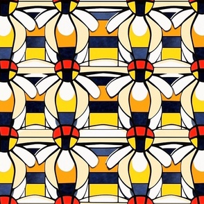 mondrian inspired geometric bees