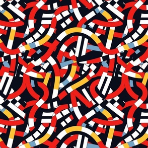 geometric candy canes inspired by piet mondrian