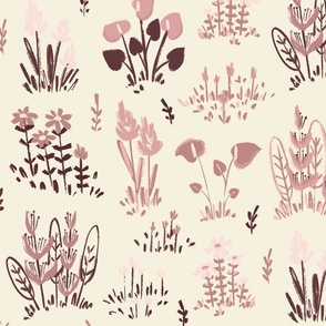 Small Flowers Neutral Pink 29.33"