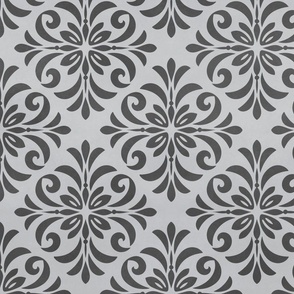 Classic Tile Ornament Pattern Neutral Grey