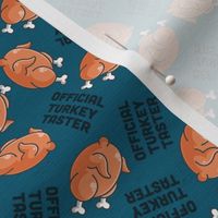 Thanksgiving Official Turkey Taster Blue Green, Thanksgiving Fabric