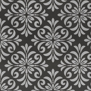 Classic Tile Ornament Pattern Elegant Grey 