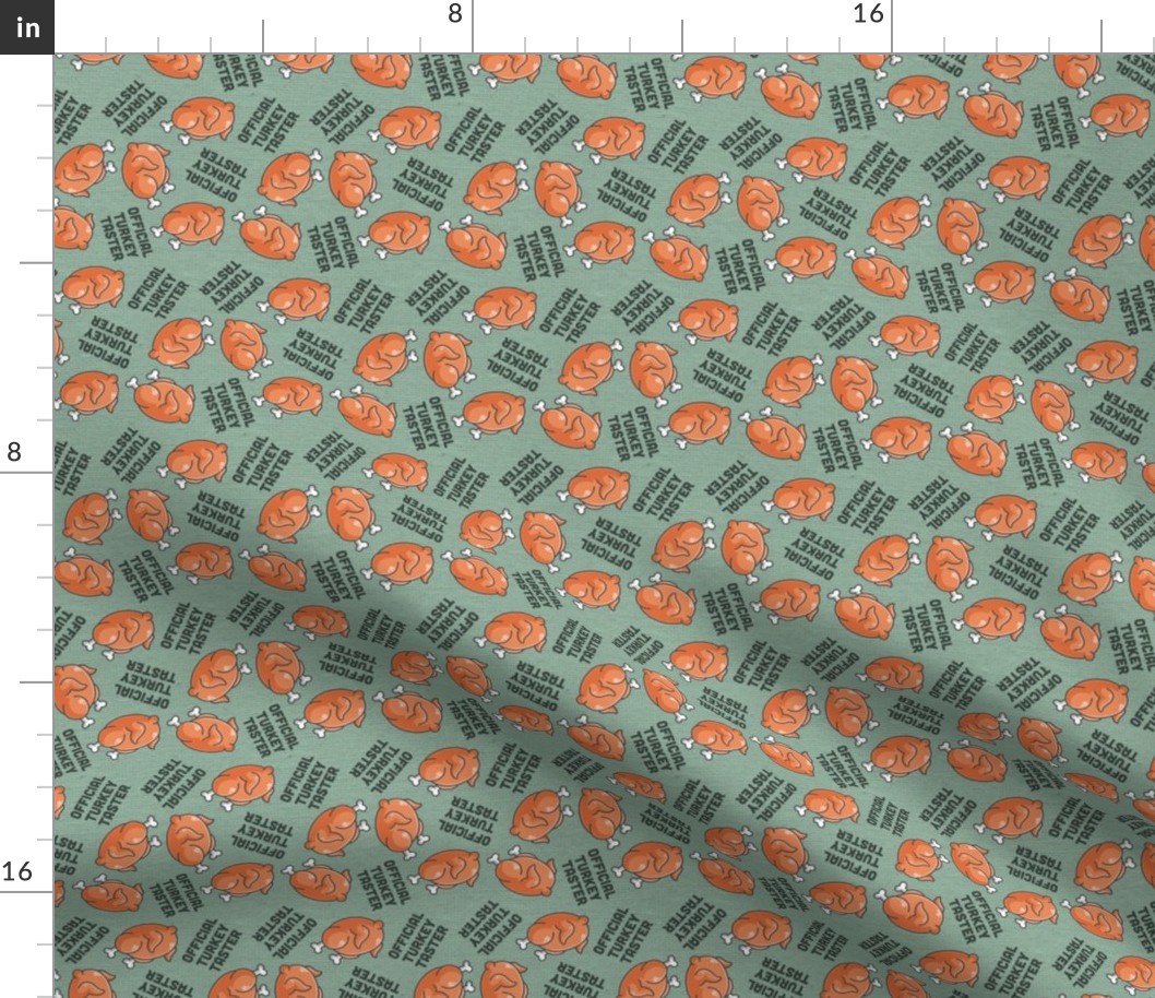 Thanksgiving Official Turkey Taster Sage Green, Thanksgiving Fabric