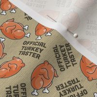 Thanksgiving Official Turkey Taster Tan Khaki, Thanksgiving Fabric