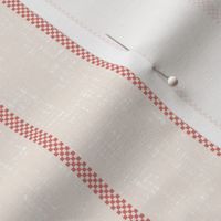 Tablecloth Sunchair Umbrella Vintage Classic Textured Linen Single Stripe - Muted Red