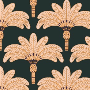 Tropical Palm Dark Green Background 13.33"