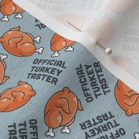 Thanksgiving Official Turkey Taster Light Blue, Thanksgiving Fabric