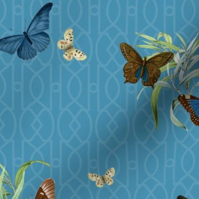 BUTTERFLY TRELLIS - VINTAGE BUTTERFLIES COLLECTION (BLUE)