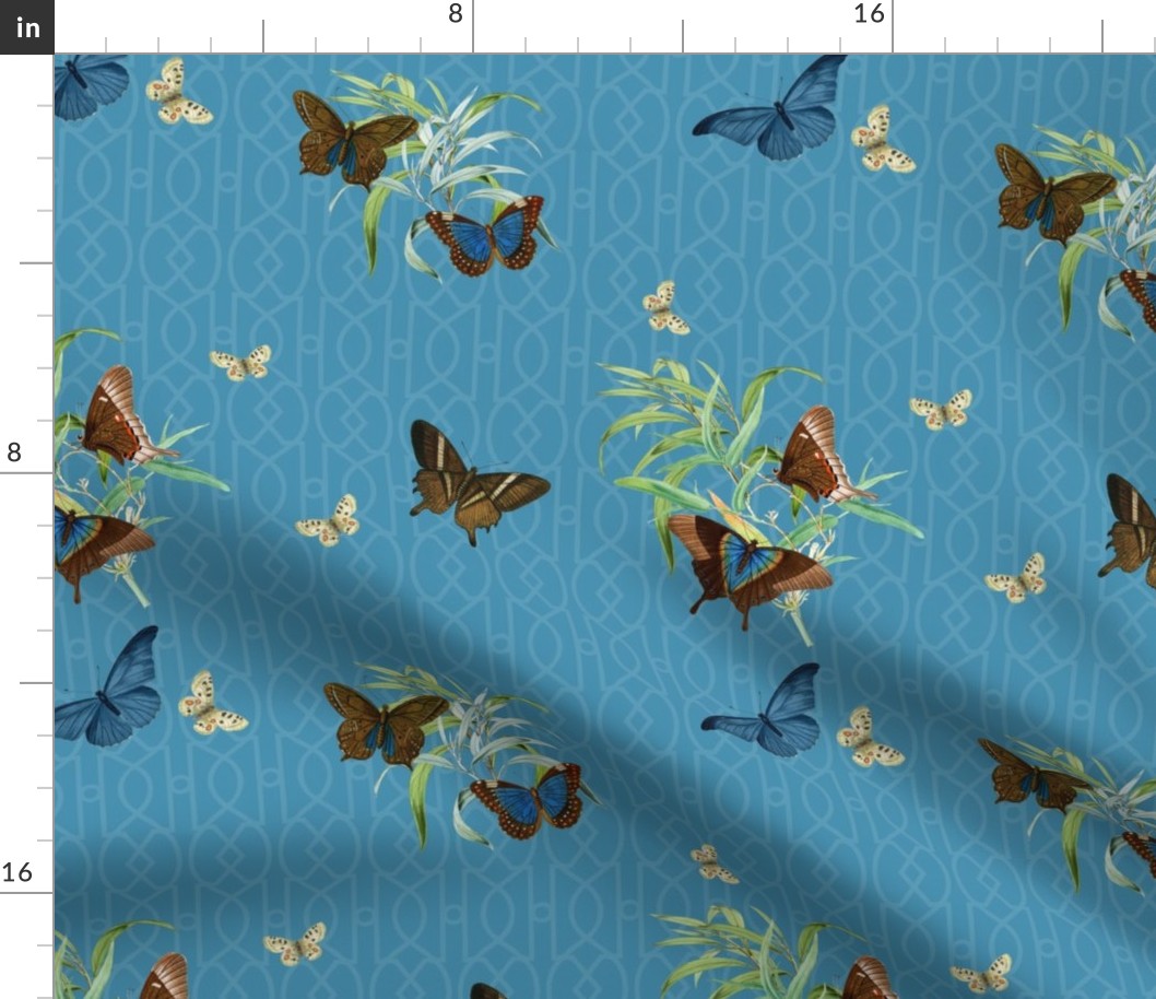 BUTTERFLY TRELLIS - VINTAGE BUTTERFLIES COLLECTION (BLUE)