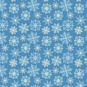 Winter Snowflakes on Blue Background Small Scale 3in