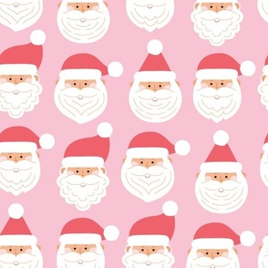 Jolly Santa Claus on Bright Pink