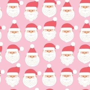 Small / Jolly Santa Claus on Bright Pink