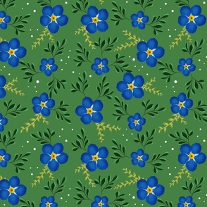 Forget- Me- Not Floral Branch - Green