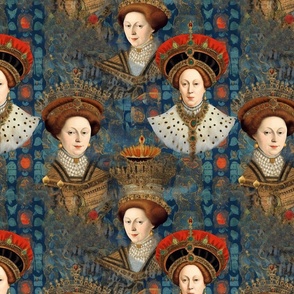 portrait of a renaissance queen elizabeth tudor inspired by claude monet