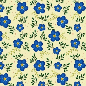 Forget -Me - Not Floral Branch - Yellow